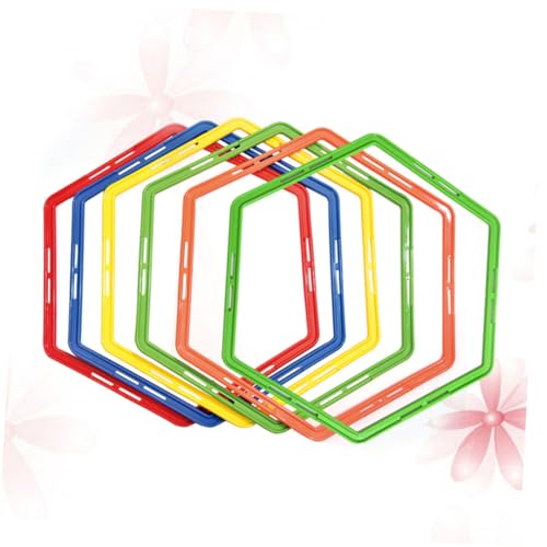 Hemoton Footwork Enhancer 6pcs Soccer Training Rings Agility Drills Equipment for Football Basketball Safe Durable Random Color