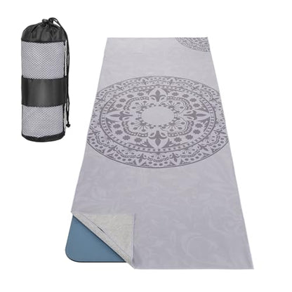 MoKo Yoga Towel, Non-Slip Quick-Dry Mat Towel, 74.4 x 27.4 in, Gray - color: Gray