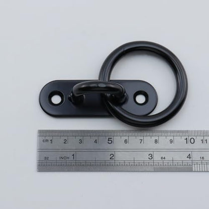 Semetall M8 Black Ceiling-Wall Mount Hook & Pad Eye Plate - 4 Pack 304 Stainless Steel Deck Hardware, Heavy Duty Anchor Rings for Boat Rigging, Yoga Swings, Hammocks & Marine Suspension(Oval) - size: M8 - Oval