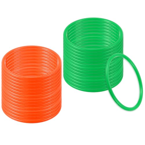 PATIKIL Plastic Ring-Toss Rings for Bottles, Carnival Rings Plastic Hoops for Speed and Agility Practice Outdoor Party Favor - color: Orange/Green, size: 4 inch