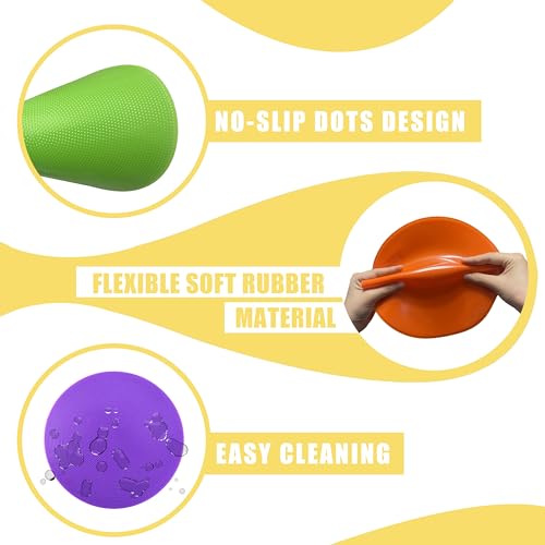 Spot Markers for Sports 9 Inch, 12 Pack, Non Slip Rubber Agility Poly Spots Marker Field Flat Cone for Kids Soccer Basketball Speed Training Outdoor Classroom