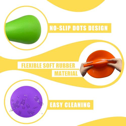 Spot Markers for Sports 9 Inch, 12 Pack, Non Slip Rubber Agility Poly Spots Marker Field Flat Cone for Kids Soccer Basketball Speed Training Outdoor Classroom