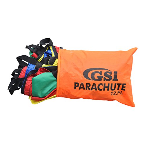 GSi Kids Play Parachute Rainbow Parachute Toy Tent Game for Children Gymnastics Cooperative Play and Outdoor Playground Activities (12 Feet) - size: 12 Feet