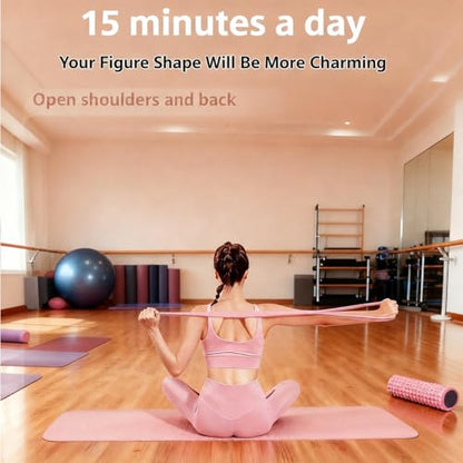 Resistance Bands with Handles,Figure 8 Resistance Band Elastic Fitness Bands Exercise Band for Home Yoga Gym Workout - color: Purple-15LB