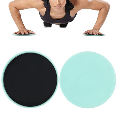 HERCHR Core Sliders for Working Out, 4PCS Dual Sided Exercise Gliding Discs Use on Carpet or Hardwood Floors, Fitness and Home Exercise Equipment - color: Green