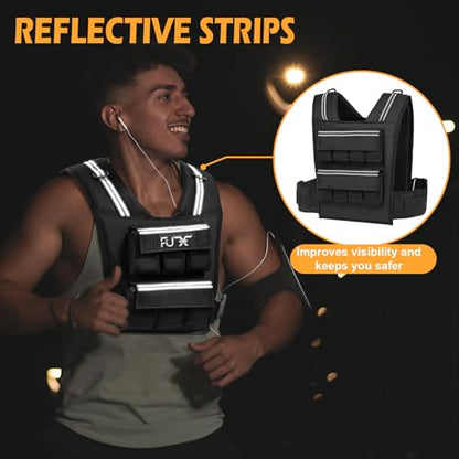 FUFF Adjustable Weighted Vest Men,20/30/40 LB Weight Vest for Strength Trainin, Workout Vest Woman with Removable Iron Weights for Walking, Rucking, Running, Exercise - size: 30 LB