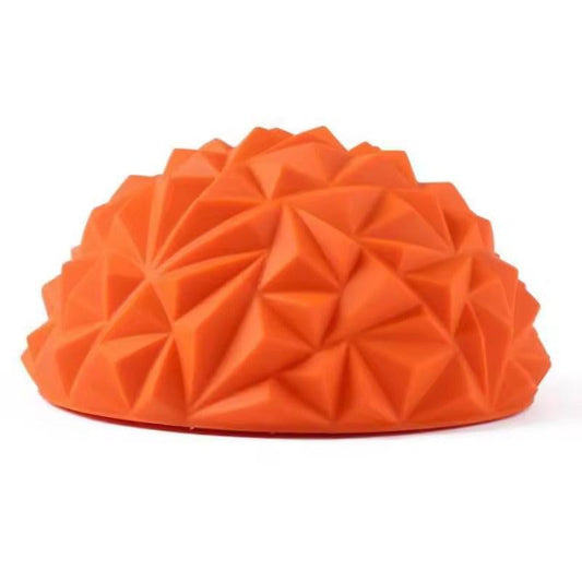 Yoga Half-Ball Trainer - Textured Hemisphere Yoga Ball 16 cm with Foot Massage Surface for Balance Training - Core Stability & Outdoor or Indoor Play - Dual Purpose Exercise & Game Equipment - color: Orange