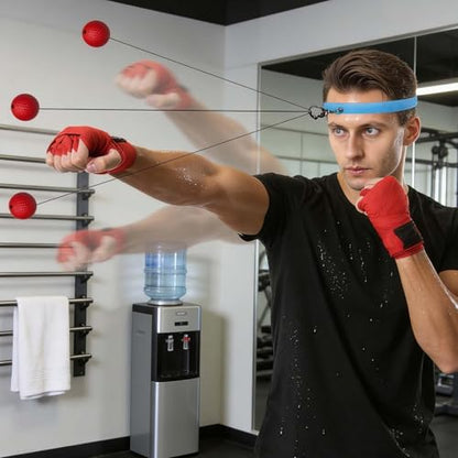 Boxing Reflex Ball – Silicone Headband | 3-Level Reaction Speed Training Kit | 20g 60g 80g Punch Balls with Gloves for Adults Kids Eye-Hand Coordination and Home Gym Daily Fitness and Entertainment
