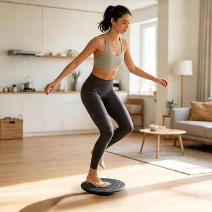 Wobble Balance Board, Non-Slip Core Trainer with 360° Rotation, Adjustable Stability Board, Massage Point Surface, Home Gym Yoga Workout Balance Exercise Tool
