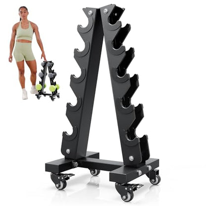 YOLEO Dumbbell Rack - 3 Tier & 5 Tier Compact Weight Rack for Dumbbell, Kettlebell, Barbell, Heavy Duty Weight Storage Organizer, Space-Saving Dumbbell Storage Stand Holder for Home Gym - 1100LBS Capacity (Rack Only)