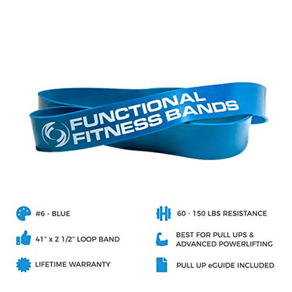 Functional Fitness Pull Up Assist Resistance Bands | Heavy Duty Exercise Bands for Powerlifting, Mobility, and Stretching | Travel Friendly Resistance Bands for Workout | Resistance Range 60-150 lbs