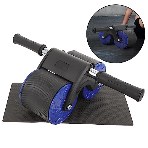 1set Creative Abdominal Training Roller with Knee Pad Dual Wheel Fitness Equipment for Indoor Workouts and Core Strengthening Automatic Rebound Design