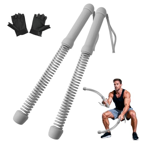 Ropeless Battle Ropes — 1.76LB Weighted 2 Pack Portable Cordless Battle Ropes with Training Gloves for Home Gym HIIT Cardio, Quiet Training Equipment for Apartments, Men & Women (Grey) - color: Gray