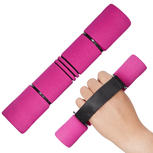 Yes4All Adjustable Dumbbell Hand Weights Set Of 2 Perfect for Women's Walking or Travel Exercise with Adjustable Straps, Foam Cover, and Color Coded Weight (2lbs, 3lbs or 4lbs), Anti Slip - color: Set of Hand Weights - 2LBS - Pink