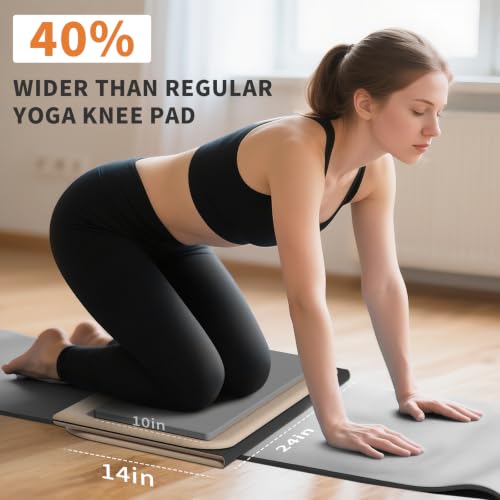 Foldable Exercise Pad Extra Thick 1.2" x 14" x 24" - color: Beige+Black