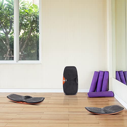 Seville Classics airLIFT Premium Anti Fatigue Wooden Balance Wobble Board Mat w/Massage Points, for Office Standing Desk, Home, Exercise, Therapy, Sports Training, Black, 25"W x 13"D - size: 25"