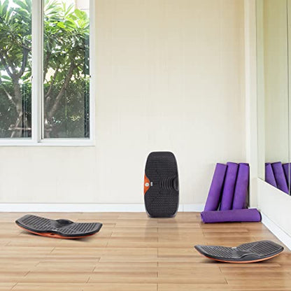 Seville Classics airLIFT Premium Anti Fatigue Wooden Balance Wobble Board Mat w/Massage Points, for Office Standing Desk, Home, Exercise, Therapy, Sports Training, Black, 25"W x 13"D - size: 25"