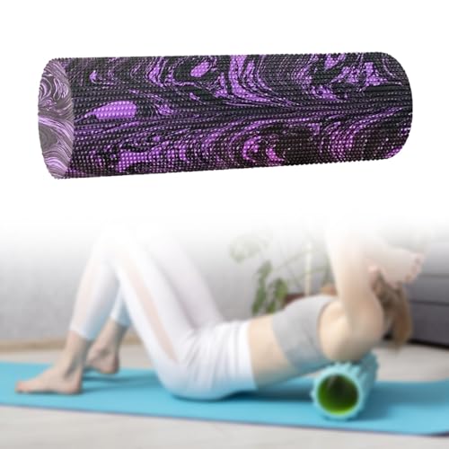 kowaku Yoga Column Roller Round Foam Roller Massage Tool Yoga Block Yoga Roller for Waist Back Stretching Workout Fitness, 30cmx15cm, Black Purple