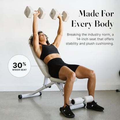 WeGym Workout Bench, Adjustable and Collapsible for Home Gym Training - color: Sandstone