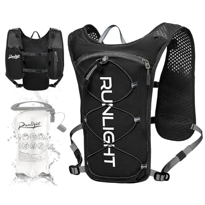 Running Vest for Women Men Lightweight Hydration Backpack Pack with 1.5L Water Bladder Bag Hydro Daypack for Hiking,Trail,Skiing,Camping,Cycling,Race,Marathon - color: Black
