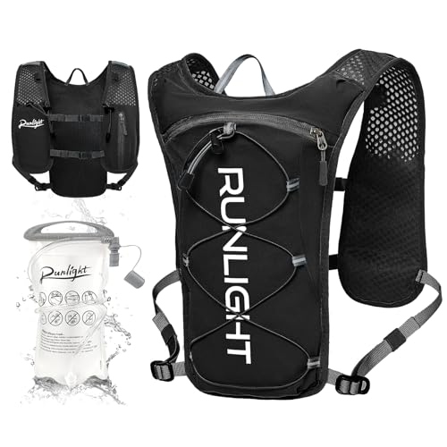 Running Vest for Women Men Lightweight Hydration Backpack Pack with 1.5L Water Bladder Bag Hydro Daypack for Hiking,Trail,Skiing,Camping,Cycling,Race,Marathon - color: Black
