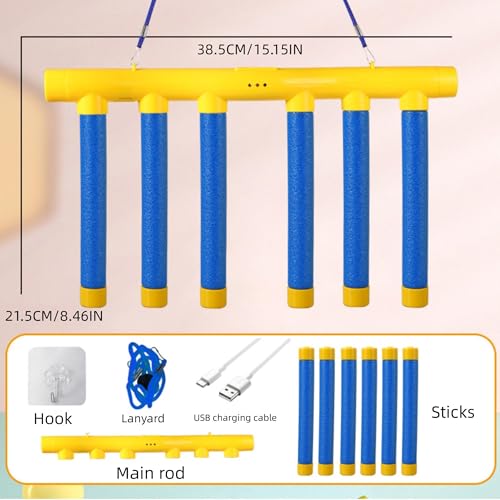 Reflex Drop Sticks Challenge Game, Reaction Time Training, Hand Eye Coordination Training, Upgrade Remote Control 3 Adjustable Speed Modes Hand, Fun Catching Stick Game (Yellow)