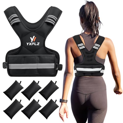 Weighted Vest Women Men - Adjustable Weighted Vest Woman with 6 Ironsand Weights, 4-10lb/11-20lb/21-32lb Vest for Walking, Running, Fitness, Strength Training, Workouts - size: 11-20lb