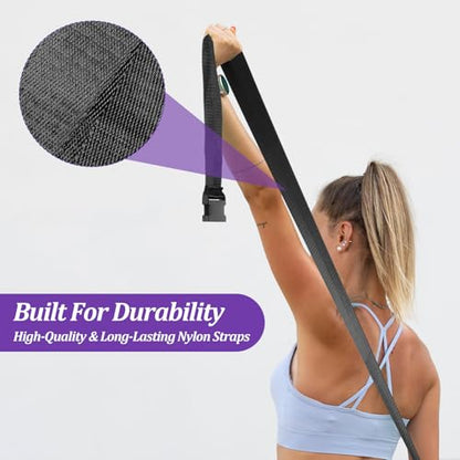 Physical Therapy Strap, Extremity Mobilization Belt, Manual Traction Strap, Adjustable Stretch Straps for Stretching Yoga Leg Shoulder Exercise (Black)