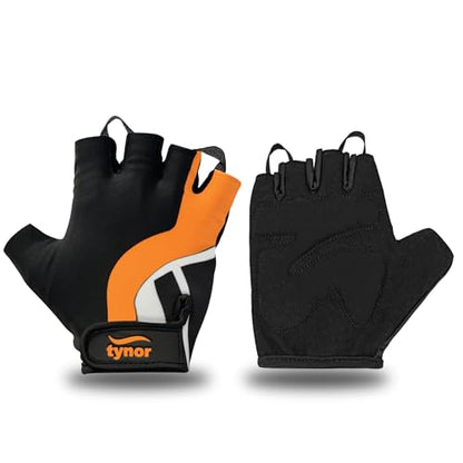 TYNOR Training Gym Gloves Padded Weight Lifting Gloves with Wrist Wrap Extra Grips Adjustable Full Palm Protection Fitness Fingerless Glove for Men & Women, Crossfit, Climbing,1 Pair