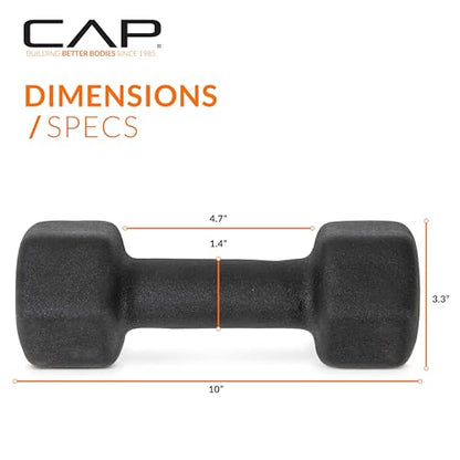 CAP Barbell Neoprene Dumbbell Weights Pairs & Sets | Black - style: 12 lb Pair