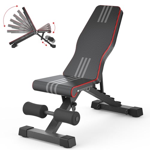 Multi-Function 6 in 1 Weight Bench Set - Leg Press, Preacher Curl Rack, Adjustable Workout Bench & Squat Rack for Full Body Exercise, Fitness Strength Training for Home Gym