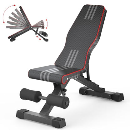 Multi-Function 6 in 1 Weight Bench Set - Leg Press, Preacher Curl Rack, Adjustable Workout Bench & Squat Rack for Full Body Exercise, Fitness Strength Training for Home Gym