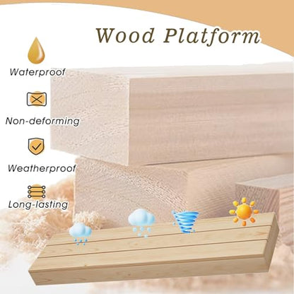 Heavy Duty Wood Platform, High Step Platform Walnut, Outside Mobility Steps for Campers Adult Elderly Pet Kids, High Beds Wood Platform(50x40x30cm/20x16x12in) - size: 50x40x30cm/20x16x12in