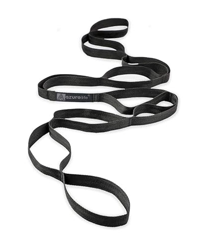 Premium Durable Stretch Straps with Loops, Stretching Strap for Physical Therapy, Multi-Loop Yoga Strap Fitness Exercise Strap for Yoga, Pilates, Dance, Flexibility&Exercise - color: #2-Black