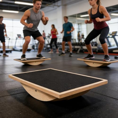Balance Pad,Non Slip Heavy Duty Wood Fitness Equipment | Wobble Balance Board | for Men Women Adults Teens Senior Home Gym Office Wife Husband Son Daughter