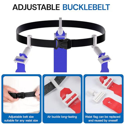 14 Player Flag Football Belts Adjustable Football Set with 42 Flags 8 Cones and 1 Bag for Youth Adults Kids Training