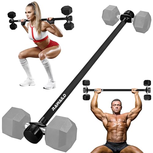 Dumbbell Converter, Convert Dumbbells to Barbell Set, Weight Bar for Bench Presses, Squats, Hip Thrust, Deadlifts, Home Weightlifting and Strength Training, Versatile Home Gym Equipment - color: Black