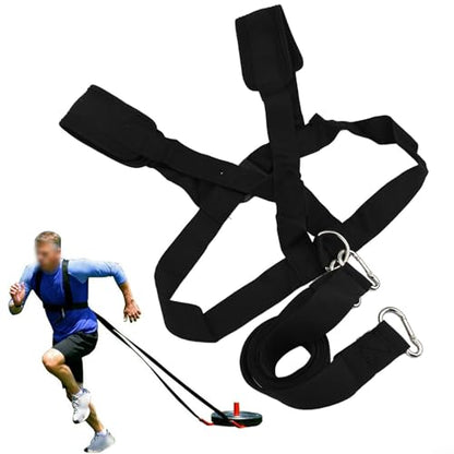 Sled Harness for Exercise, Running Resistance Training Rope Kit with Adjustable Waist 33-46 Inch,Nylon Football Tire Pulling Harness