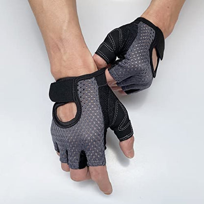KEYDUACU Workout Gloves,Weight Lifting Fingerless Gym Exercise Gloves,Men's and Women's Anti-calluses Must-Have Fitness Gloves, Lightweight and Breathable - color: gray, size: Small