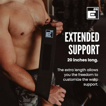 Element 26 Wrist Wraps for Weight Lifting - 20 Inch Heavy Duty Wrist Support with Thumb Loop for Gym, Powerlifting, Cross Fitting, Strength Training - Men & Women
