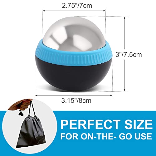 Cold Massage Roller Ball, Set of 2, Cryosphere Ice Therapy Ball for Body Muscle Relief, Roller Massager for Back, Neck, Deep Tissue, Foot Plantar Fasciitis, Myofascial Release