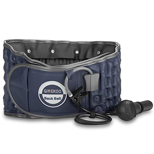 Decompression Belt - Inflatable Spinal Traction Brace for Lumbar Support and Lower Back Pain, Back Reliever for Men and Women, Navy Blue (29-49 Inch Waist)