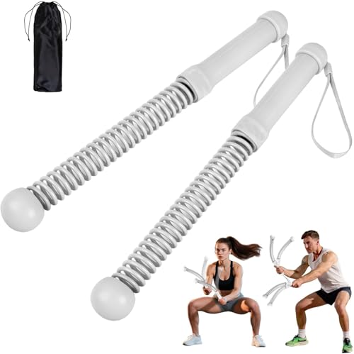 2PCS Weighted Ropeless Battle Ropes for Home Gym, Heavy Duty Arm Exerciser for Strength Training, Portable Battle Rope for Advanced Workouts and Core Muscle Building (Grey 3)