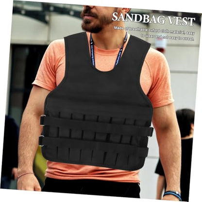 Adjustable Weight Fitness Vest for Running and Training Oxford Cloth Exercise Vest with Removable Weighted Sandbags for Men and Women