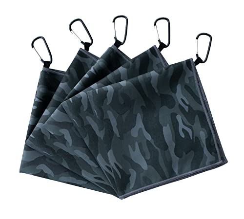 Unisex Sweat Absorbing Microfiber Handkerchiefs Quick Dry Sport Gym Towels 5 Pack - color: W03-xl 5pcs Camo