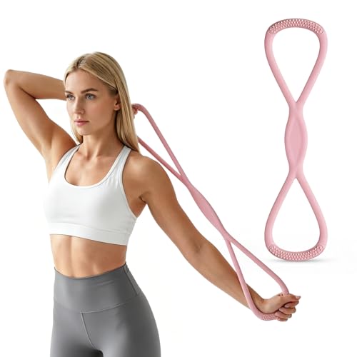 Figure 8 Resistance Band for Working Out, Arm Bands for Physical Therapy, Exercise Bands & Strech Bands with Handle, Yoga Stretch Band, Fitness Equipment for Yoga, Pilates