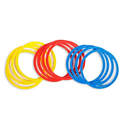 Speed & Agility Training Rings - Set of 12 - with Carrycase - by Trademark Innovations - color: Red/Yellow/Blue, size: 12"