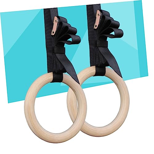 KOMBIUDA Adjustable Wooden Gymnastic with Straps for Full Body Strength Training Non- for Workouts and Core Exercises for Home Fitness and Cross-Training