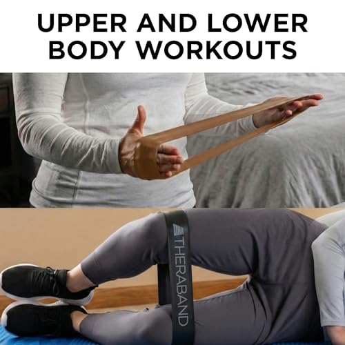 THERABAND Resistance Band Loop Set of 3, Exercise, 18", Black/Silver/Gold - color: Black/Silver/Gold, size: 18 inch