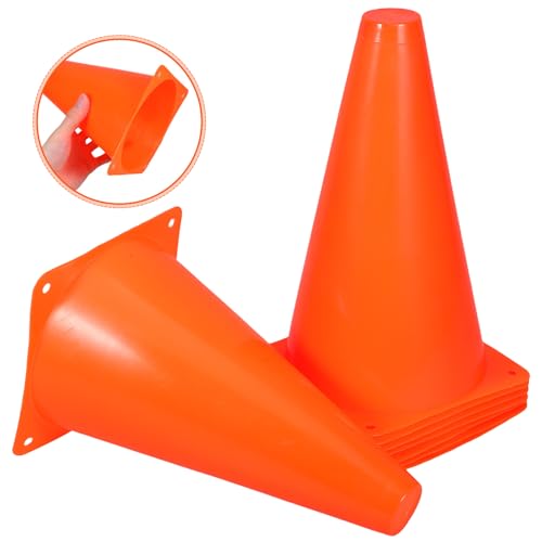 8pcs Orange Plastic Soccer Training Cones 23cm Field Markers for Agility Drills Coordination Outdoor Football Practice
